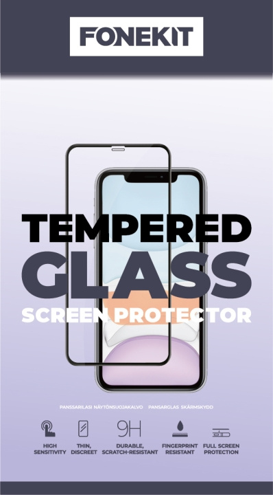 FoneKit heltäckande härdat glas, iPhone 15 in de groep SMARTPHONE & TABLETS / Mobielbescherming / Apple / iPhone 15 bij TP E-commerce Nordic AB (C47944)