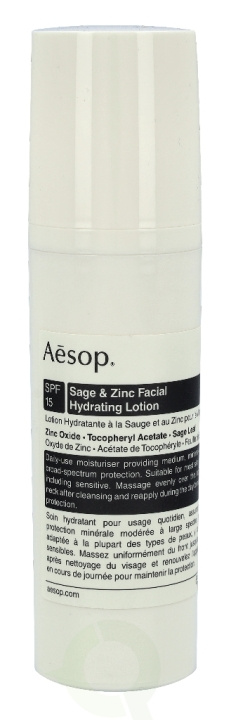 AESOP Sage & Zinc Facial Hydrating Lotion SPF15 50 ml in de groep BEAUTY & HEALTH / Huidsverzorging / Gezicht / Gezichtscrèmes bij TP E-commerce Nordic AB (C49368)