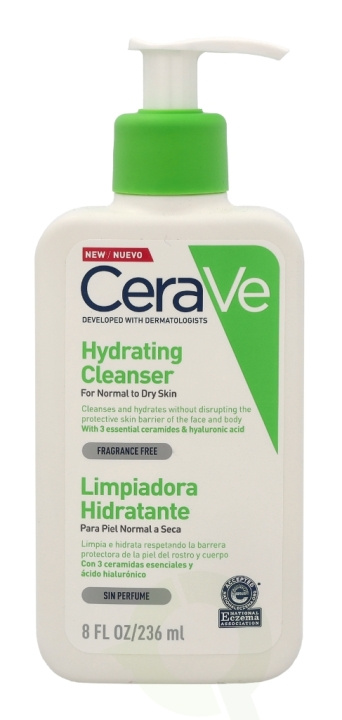 Cerave Hydrating Cleanser w/Pump 236 ml For Normal To Dry Skin in de groep BEAUTY & HEALTH / Huidsverzorging / Gezicht / Schoonmaak bij TP E-commerce Nordic AB (C49603)