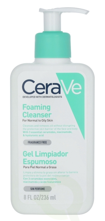 Cerave Foaming Cleanser w/Pump 236 ml For Normal To Oily Skin in de groep BEAUTY & HEALTH / Huidsverzorging / Gezicht / Schoonmaak bij TP E-commerce Nordic AB (C49619)