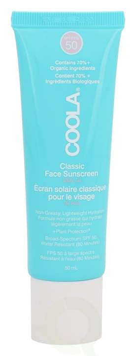 Coola Classic Sunscreen Face Moisturizer SPF50 50 ml White Tea in de groep BEAUTY & HEALTH / Huidsverzorging / Zonnebank / Zonnebescherming bij TP E-commerce Nordic AB (C49995)