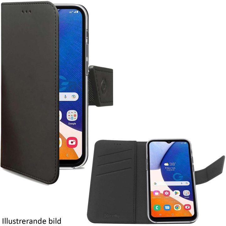 Celly Wally Wallet Case Galaxy A15 4G / A15 5G Svart in de groep SMARTPHONE & TABLETS / Mobielbescherming / Samsung bij TP E-commerce Nordic AB (C51486)