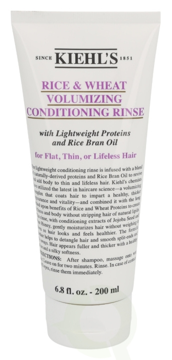 Kiehls Kiehl\'s Rice & Wheat Volumizing Conditioning Rinse 200 ml For Flat, Thin or Lifeless Hair in de groep BEAUTY & HEALTH / Haar & Styling / Haarverzorging / Conditioner bij TP E-commerce Nordic AB (C52468)