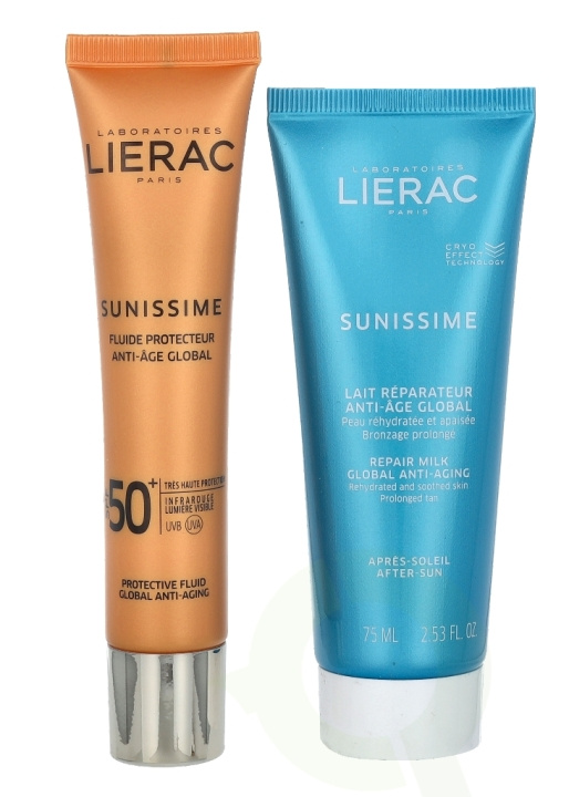 Lierac Paris Lierac Sunissime Protective SPF50+ Age Set 115 ml Face Fluid 40ml/After Sun Milk 75ml in de groep BEAUTY & HEALTH / Cadeausets / Cadeausets voor haar bij TP E-commerce Nordic AB (C53043)