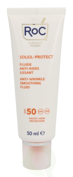 ROC Soleil-Protect Anti-Wrinkle Smoothing Fluid SPF50+ 50 ml Visibly Reduces Wrinkles in de groep BEAUTY & HEALTH / Huidsverzorging / Zonnebank / Zonnebescherming bij TP E-commerce Nordic AB (C54984)