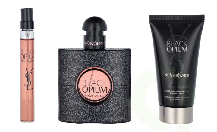 Yves Saint Laurent YSL Black Opium Giftset 110 ml Edp Spray 50ml/Edp Miniature 10ml/Body Lotion 50ml in de groep BEAUTY & HEALTH / Cadeausets / Cadeausets voor haar bij TP E-commerce Nordic AB (C56824)