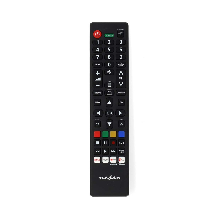 Nedis Vervangende Afstandsbediening | Geschikt voor: Panasonic / Sharp | Voorgeprogrammeerd | 1 Apparaat | Amazon Prime / Disney + Button / Netflix Knop / Rakuten TV Button / Youtube Knop | Infrarood | Zwart in de groep HOME ELECTRONICS / Audio & Beeld / TV & Accessoires / Afstandsbedieningen bij TP E-commerce Nordic AB (C57015)