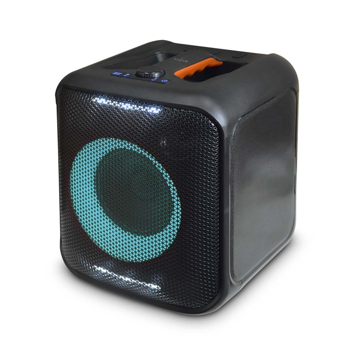 Nedis Bluetooth® Party Speaker | Maximale batterijduur: 5 uur | 150 W | Handgreep | Feestverlichting | Koppelbaar | Equalizer | Oranje / Zwart in de groep HOME ELECTRONICS / Audio & Beeld / Luidsprekers & accessoires / Bluetooth-luidsprekers / Draagbare luidsprekers bij TP E-commerce Nordic AB (C57039)