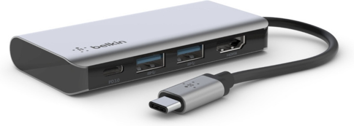 Belkin USB-C 4 in 1 Multi-Port - adapter in de groep COMPUTERS & RANDAPPARATUUR / Laptops & accessoires / Docking station bij TP E-commerce Nordic AB (C57716)