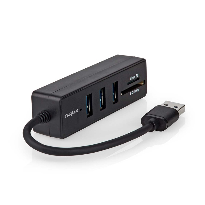 Nedis USB-Hub | USB-A Male | 3x USB A Female | 5-Poorts poort(en) | USB 3.2 Gen 1 | USB Gevoed | 5 Gbps | SD & MicroSD in de groep COMPUTERS & RANDAPPARATUUR / Computeraccessoires / USB-hubs bij TP E-commerce Nordic AB (C57847)