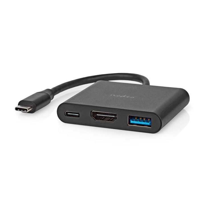 Nedis USB Multi-Port Adapter | USB 3.2 Gen 1 | USB-C™ Male | HDMI™ Output / USB-A Female / USB-C™ Female | 5 Gbps | 0.10 m | Rond | Vernikkeld | PVC | Zwart | Doos in de groep COMPUTERS & RANDAPPARATUUR / Laptops & accessoires / Docking station bij TP E-commerce Nordic AB (C57849)