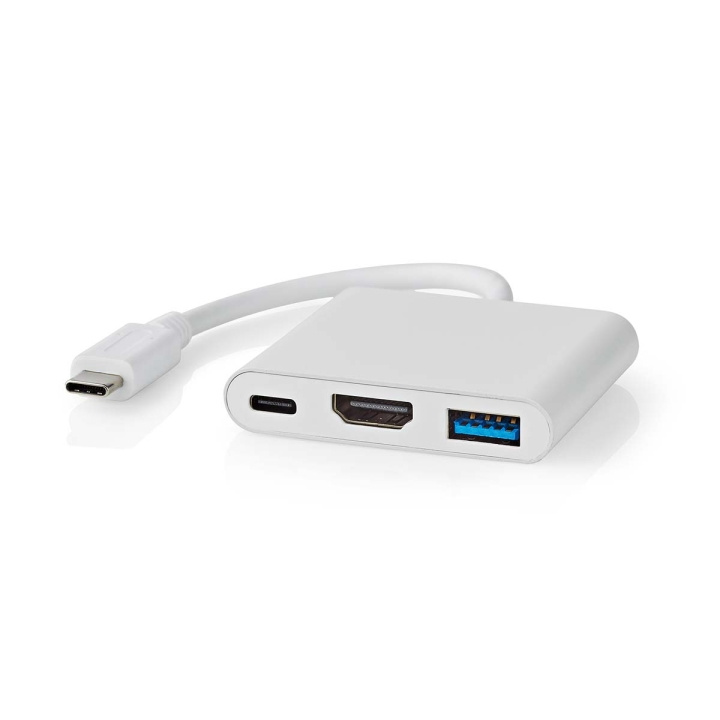 Nedis USB Multi-Port Adapter | USB 3.2 Gen 1 | USB-C™ Male | HDMI™ Output / USB-A Female / USB-C™ Female | 5 Gbps | 0.10 m | Rond | Vernikkeld | PVC | Wit | Doos in de groep COMPUTERS & RANDAPPARATUUR / Laptops & accessoires / Docking station bij TP E-commerce Nordic AB (C57850)