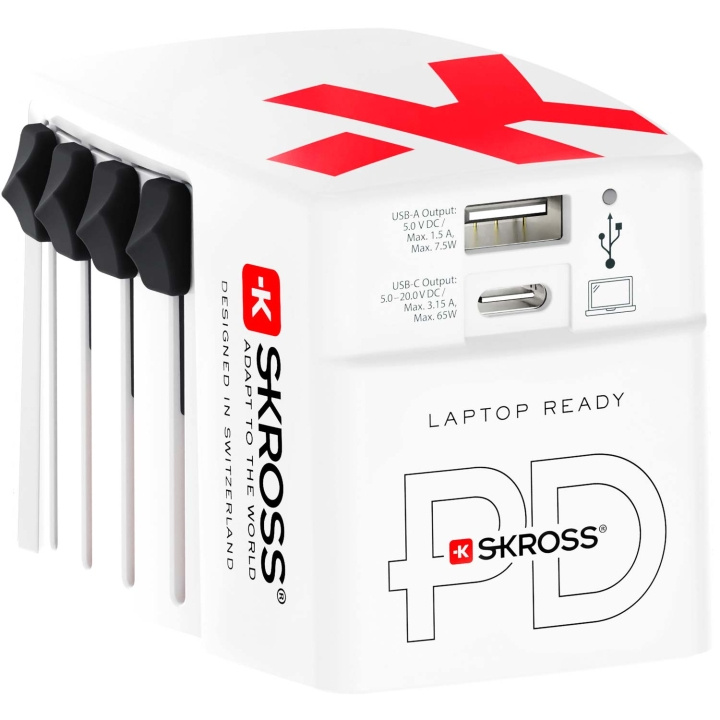 SKROSS World USB Charger AC65PD USB-C PD + USB-A 65W in de groep HUISHOUDEN & TUIN / Elektriciteit & Verlichting / Reisadapters bij TP E-commerce Nordic AB (C58667)