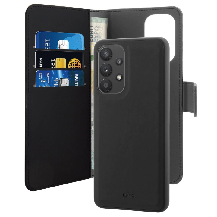 Puro Samsung Galaxy A73 5G Wallet Detachable, black in de groep SMARTPHONE & TABLETS / Mobielbescherming / Samsung bij TP E-commerce Nordic AB (C59245)