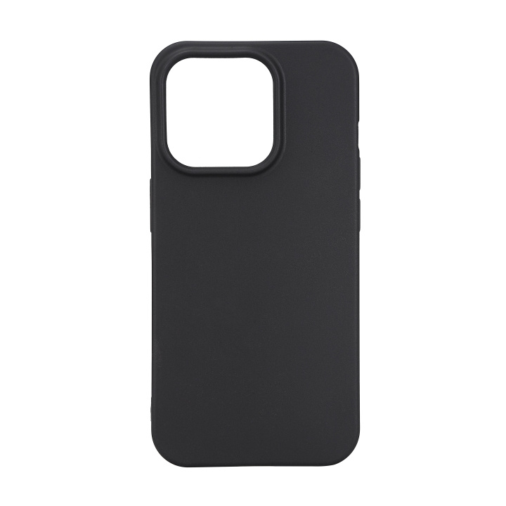 Essentials iPhone 15 Pro TPU back cover, 99% recycled, black in de groep SMARTPHONE & TABLETS / Mobielbescherming / Apple / iPhone 15 bij TP E-commerce Nordic AB (C59554)