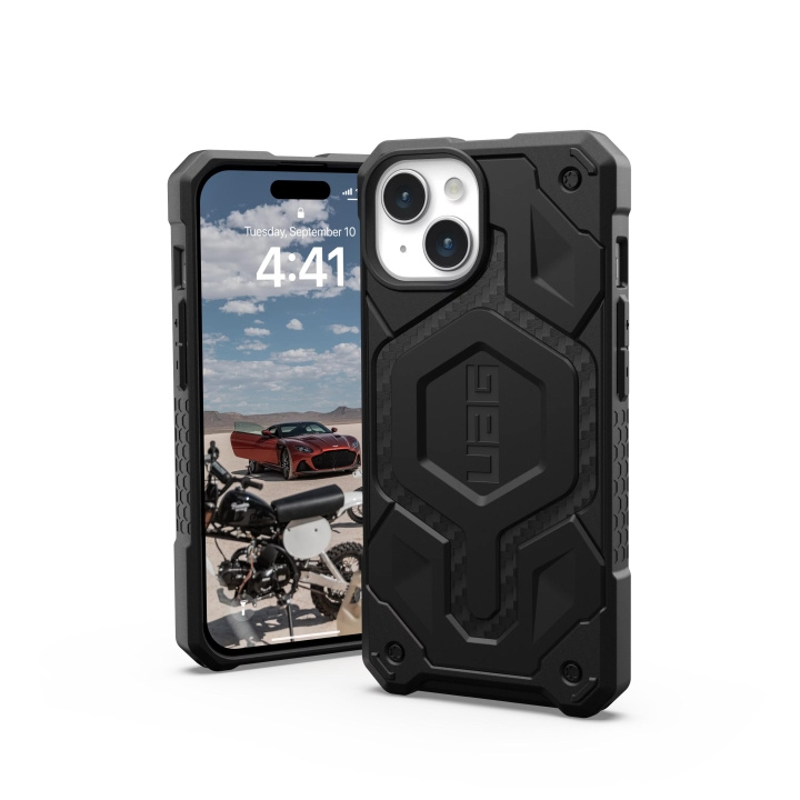 Urban Armor Gear iPhone 15 Monarch Pro - Carbon Fiber in de groep SMARTPHONE & TABLETS / Mobielbescherming / Apple / iPhone 15 bij TP E-commerce Nordic AB (C59745)