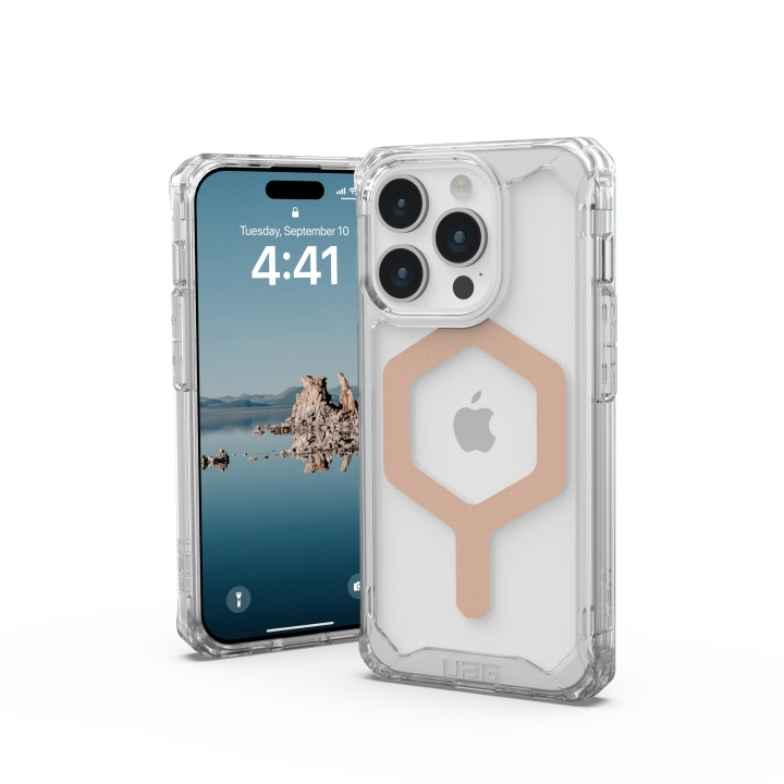 Urban Armor Gear iPhone 15 Pro Plyo Magsafe - Ice/Rose Gold in de groep SMARTPHONE & TABLETS / Mobielbescherming / Apple / iPhone 15 bij TP E-commerce Nordic AB (C59801)