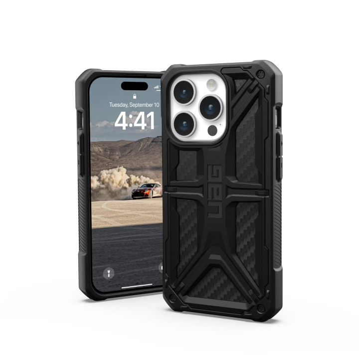 Urban Armor Gear iPhone 15 Pro Monarch - Carbon Fiber in de groep SMARTPHONE & TABLETS / Mobielbescherming / Apple / iPhone 15 bij TP E-commerce Nordic AB (C59825)