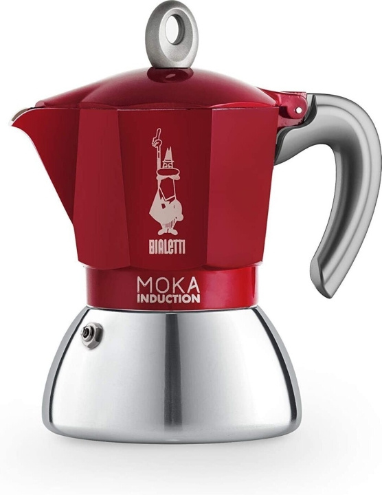 Bialetti Moka Induktion röd, 6 koppar in de groep HUISHOUDEN & TUIN / Huishoudelijke apparaten / Koffiezetapparaten en accessoires / Koffiezetapparaten bij TP E-commerce Nordic AB (C60161)