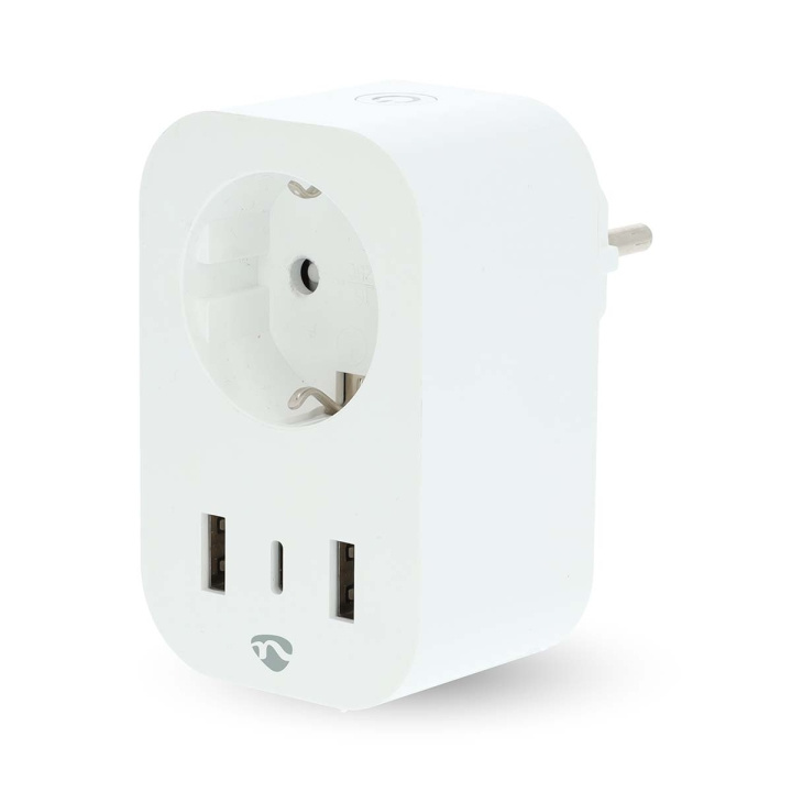 Nedis SmartLife Slimme Stekker | Wi-Fi | IP21 | Energiemeter | 3680 W | Type F (CEE 7/7) / 1x USB-C™ / 2x USB | 0 - 55 °C | Android™ / IOS | Wit | 1 Stuks in de groep HUISHOUDEN & TUIN / Smart home / Smart plugs bij TP E-commerce Nordic AB (C61441)