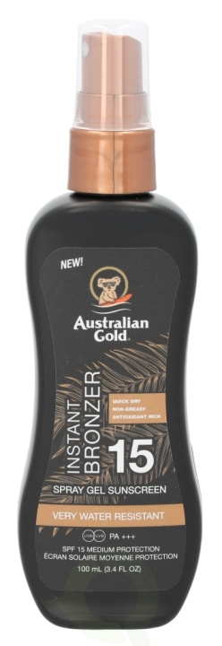 Australian Gold Spray Gel Instant Bronzer SPF15 100 ml in de groep BEAUTY & HEALTH / Huidsverzorging / Zonnebank / Zonnebescherming bij TP E-commerce Nordic AB (C61845)