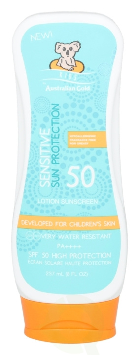 Australian Gold Sensitive Lotion Kids SPF50 237 ml High protection in de groep BEAUTY & HEALTH / Huidsverzorging / Zonnebank / Zonnebescherming bij TP E-commerce Nordic AB (C61852)