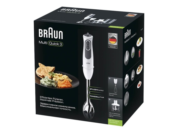 Braun Multiquick 3 MQ 3135 Hand Blender Turbo function White/grey in de groep HUISHOUDEN & TUIN / Huishoudelijke apparaten / Keukentools & -apparatuur / Staafmixers bij TP E-commerce Nordic AB (C62069)