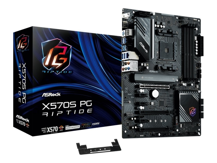 ASRock X570S PG Riptide ATX AM4 AMD X570 in de groep COMPUTERS & RANDAPPARATUUR / Computeronderdelen / Moederbord bij TP E-commerce Nordic AB (C62657)