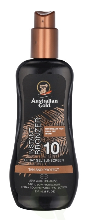 Australian Gold Spray Gel With Instant Bronzer Sunscr. SPF10 237 ml in de groep BEAUTY & HEALTH / Huidsverzorging / Zonnebank / Zonnebescherming bij TP E-commerce Nordic AB (C64349)