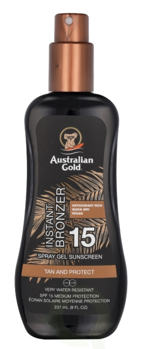 Australian Gold Spray Gel Instant Bronzer SPF15 237 ml in de groep BEAUTY & HEALTH / Huidsverzorging / Zonnebank / Zonnebescherming bij TP E-commerce Nordic AB (C64350)