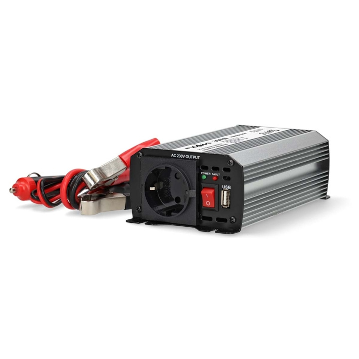 Nedis Omvormer Gemodificeerde Sinusgolf | Ingangsvoltage: 12 V DC | Apparaat stroomoutput: Type F (CEE 7/3) / USB-A | 230 V AC 50 Hz | 300 W | Piekvermogen: 600 W | Accuklemmen + Aansteker | Zilver in de groep HUISHOUDEN & TUIN / Elektriciteit & Verlichting / Spanning converters bij TP E-commerce Nordic AB (C64457)