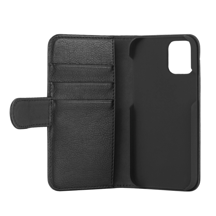 Essentials iPhone 12 mini, PU wallet, 3 cards, black in de groep SMARTPHONE & TABLETS / Mobielbescherming / Apple / iPhone 12 Mini bij TP E-commerce Nordic AB (C65192)