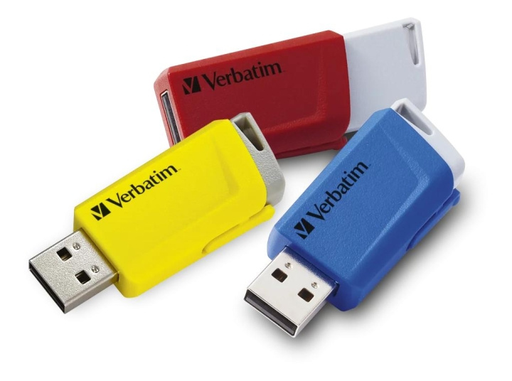 Verbatim Store N Click USB 3.0 3x 16GB red, blue & yellow in de groep HOME ELECTRONICS / Opslagmedia / USB-geheugen / USB 3.0 bij TP E-commerce Nordic AB (C65243)