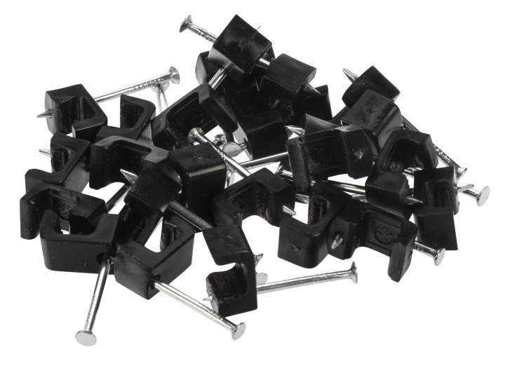 Nordic Quality Kabelklipps platt 3x5mm, Svart, 25 st in de groep HOME ELECTRONICS / Kabels & Adapters / Kabelbeheer bij TP E-commerce Nordic AB (C65797)