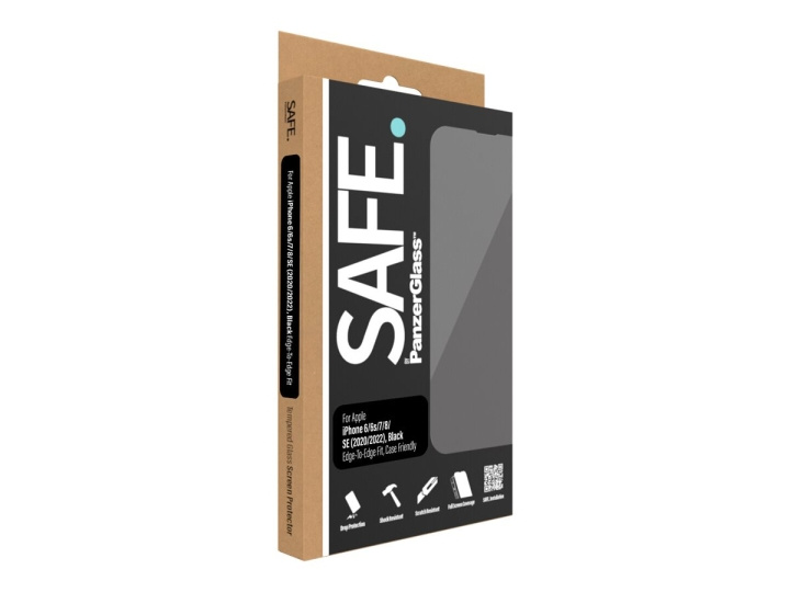 PanzerGlass SAFE. by PanzerGlass Skærmbeskytter Sort Transparent Apple iPhone 6, 6s, 7, 8 (4.7 tommer), SE (2. generation), SE (3rd generation) in de groep SMARTPHONE & TABLETS / Mobielbescherming / Apple / iPhone 6/6S bij TP E-commerce Nordic AB (C65918)