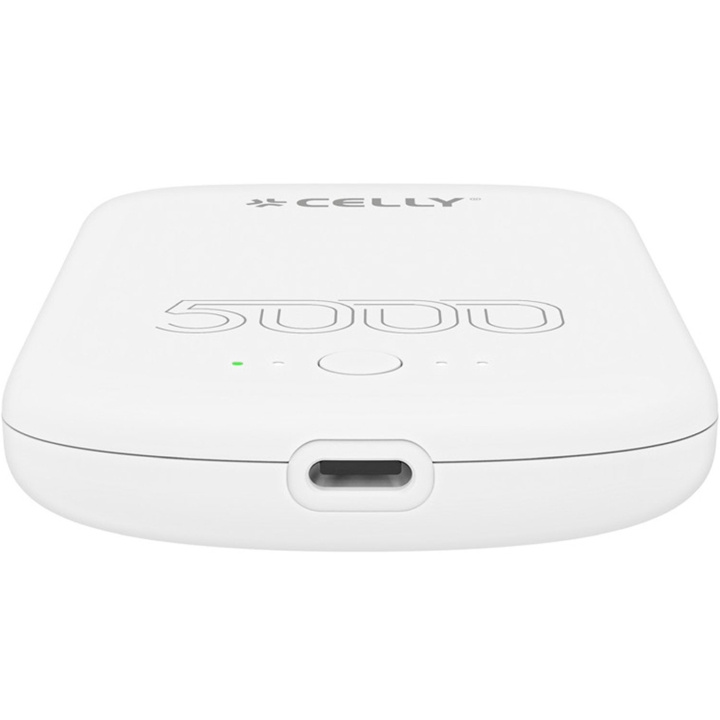 Celly MAGPB5000PRO PowerBank 10W MagSafe Trådlös laddning 5000mAh Vit in de groep SMARTPHONE & TABLETS / Opladers & Kabels / Powerbanks bij TP E-commerce Nordic AB (C65981)