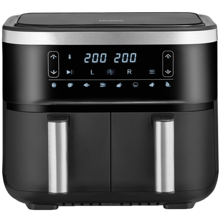 Severin Air Fryer Dubbel 2X4L FR2453 2850w Led display in de groep HUISHOUDEN & TUIN / Huishoudelijke apparaten / Airfryers & friteuses bij TP E-commerce Nordic AB (C65988)