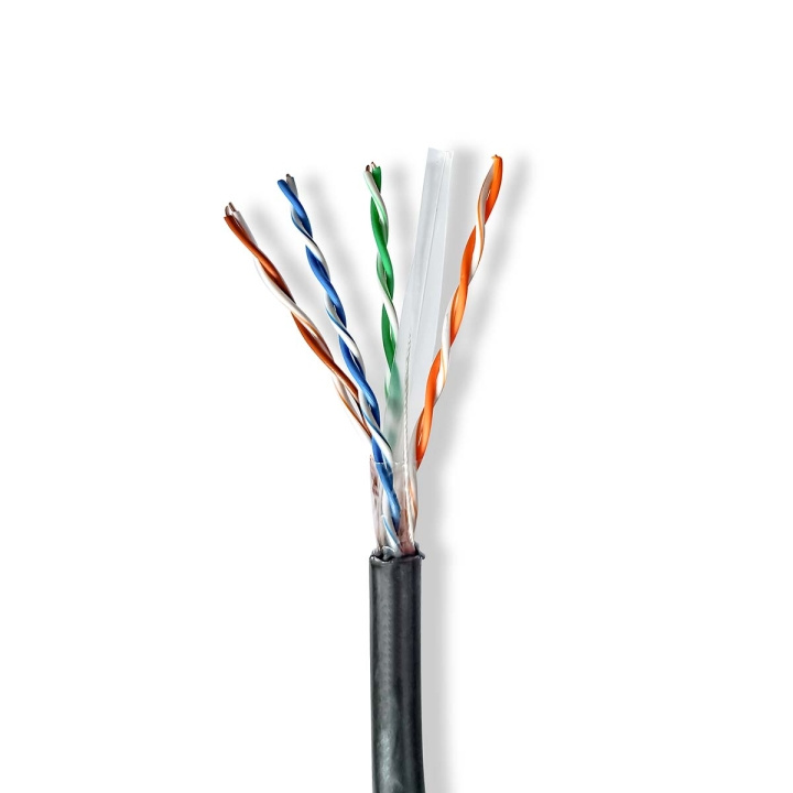 Nedis Netwerk Kabel Rol | CAT6 | Solid | U/UTP | CCA | 100.0 m | Buitenshuis | Rond | PE | Zwart | Trekdoos in de groep COMPUTERS & RANDAPPARATUUR / Computerkabels / Netwerkkabels / Cat6 bij TP E-commerce Nordic AB (C66049)