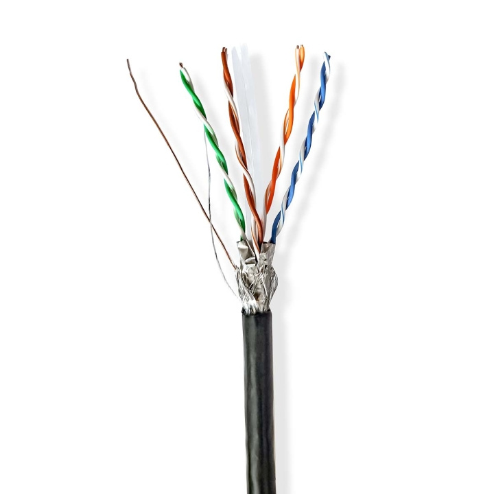 Nedis Netwerk Kabel Rol | CAT6 | Solid | S/FTP | CCA | 100.0 m | Buitenshuis | Rond | PE | Zwart | Trekdoos in de groep COMPUTERS & RANDAPPARATUUR / Computerkabels / Netwerkkabels / Cat6 bij TP E-commerce Nordic AB (C66051)