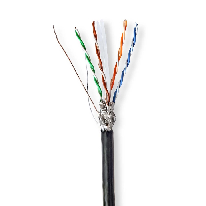 Nedis Netwerk Kabel Rol | CAT6 | Solid | S/FTP | CCA | 305.0 m | Buitenshuis | Rond | PE | Zwart | Trekdoos in de groep COMPUTERS & RANDAPPARATUUR / Computerkabels / Netwerkkabels / Cat6 bij TP E-commerce Nordic AB (C66052)