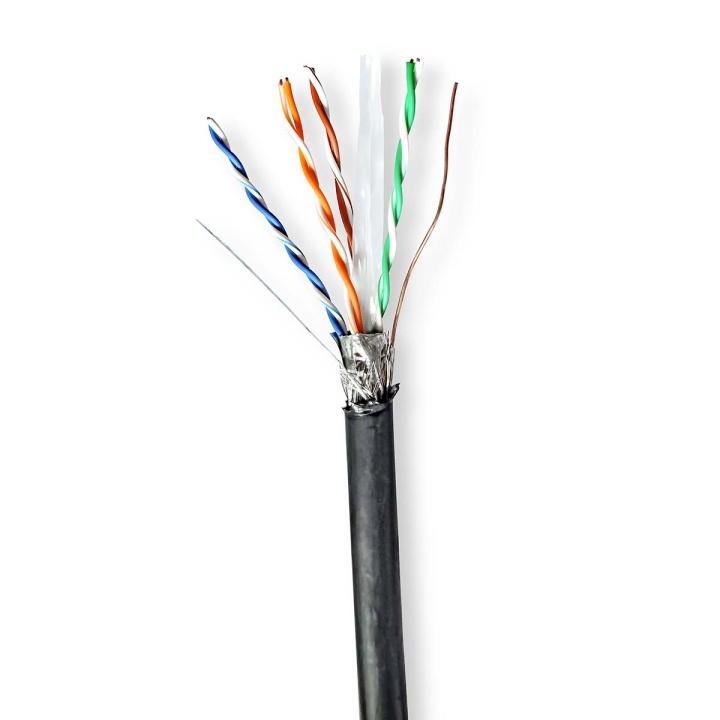 Nedis Netwerk Kabel Rol | CAT6 | Solid | S/FTP | Koper | 100.0 m | Buitenshuis | Rond | PE | Zwart | Trekdoos in de groep COMPUTERS & RANDAPPARATUUR / Computerkabels / Netwerkkabels / Cat6 bij TP E-commerce Nordic AB (C66053)