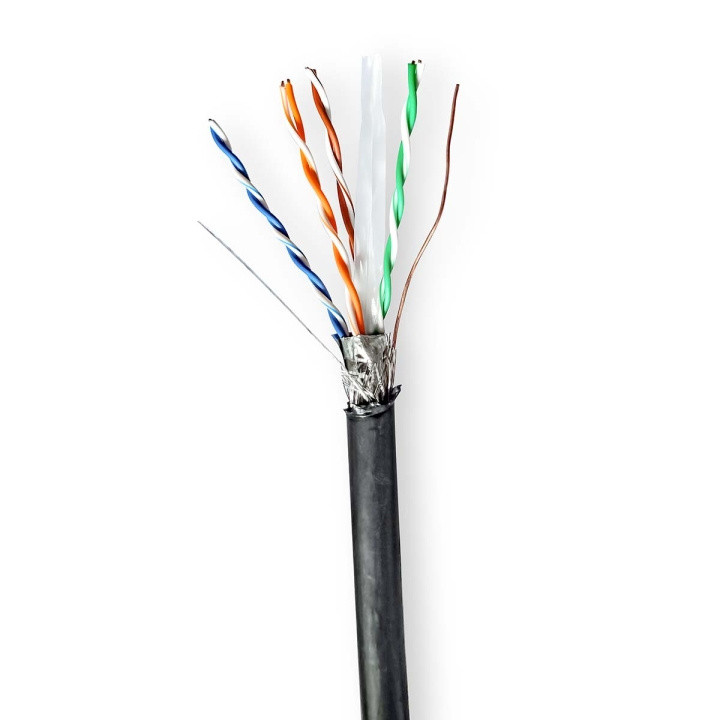 Nedis Netwerk Kabel Rol | CAT6 | Solid | S/FTP | Koper | 305.0 m | Buitenshuis | Rond | PE | Zwart | Trekdoos in de groep COMPUTERS & RANDAPPARATUUR / Computerkabels / Netwerkkabels / Cat6 bij TP E-commerce Nordic AB (C66054)