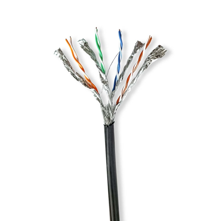 Nedis Netwerk Kabel Rol | CAT7 | Solid | S/FTP | Koper | 100.0 m | Buitenshuis | Rond | PE | Zwart | Trekdoos in de groep COMPUTERS & RANDAPPARATUUR / Computerkabels / Netwerkkabels / Cat7 bij TP E-commerce Nordic AB (C66055)