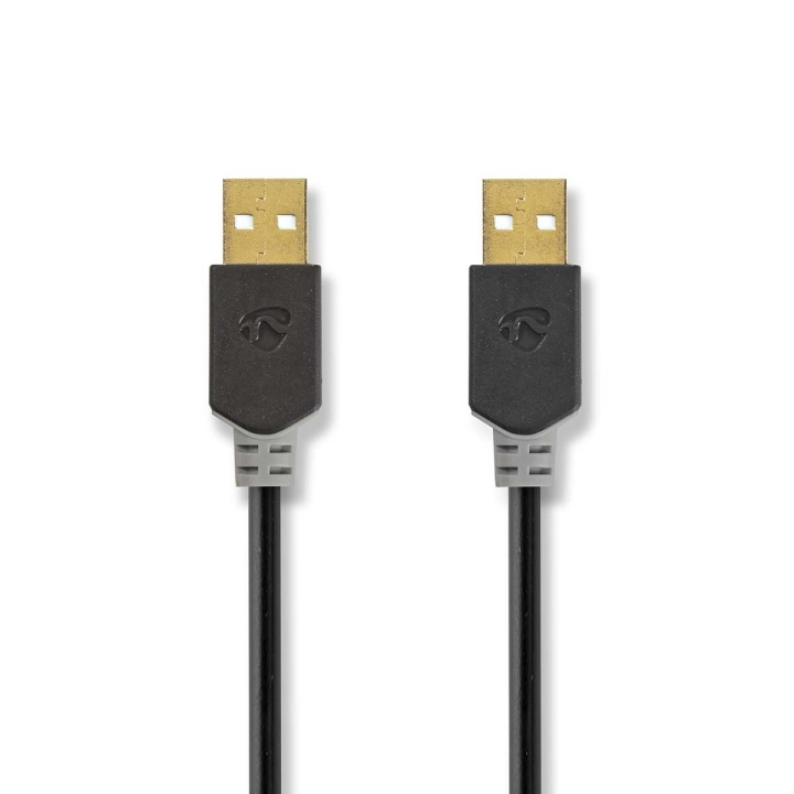 Nedis USB-Kabel | USB 2.0 | USB-A Male | USB-A Male | 480 Mbps | Verguld | 2.00 m | Rond | PVC | Antraciet | Doos in de groep COMPUTERS & RANDAPPARATUUR / Computerkabels / USB / USB-A / Kabels bij TP E-commerce Nordic AB (C66057)