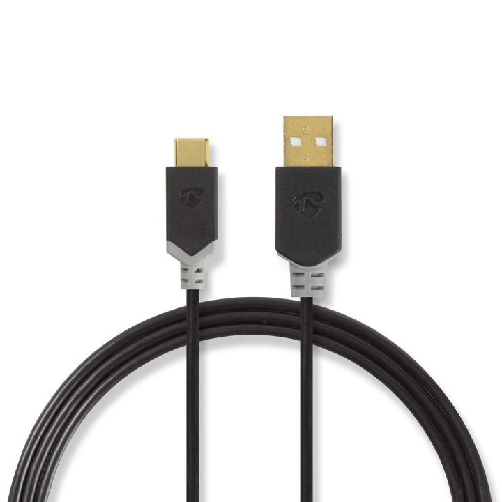 Nedis USB-Kabel | USB 2.0 | USB-A Male | USB-C™ Male | 60 W | 480 Mbps | Verguld | 2.00 m | Rond | PVC | Antraciet | Doos in de groep COMPUTERS & RANDAPPARATUUR / Computerkabels / USB / USB-C bij TP E-commerce Nordic AB (C66065)