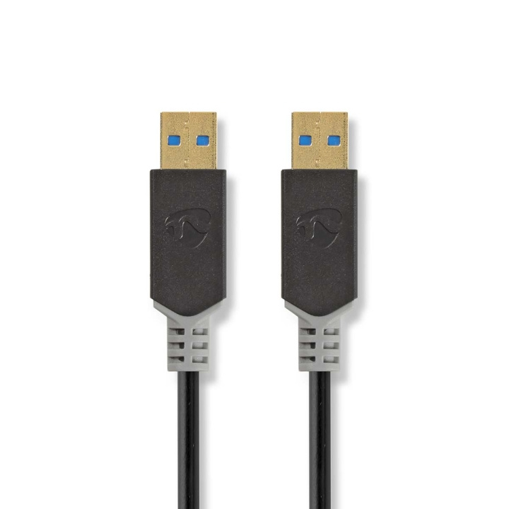 Nedis USB-Kabel | USB 3.2 Gen 1 | USB-A Male | USB-A Male | 5 Gbps | Verguld | 2.00 m | Rond | PVC | Antraciet | Doos in de groep COMPUTERS & RANDAPPARATUUR / Computerkabels / USB / USB-A / Kabels bij TP E-commerce Nordic AB (C66067)