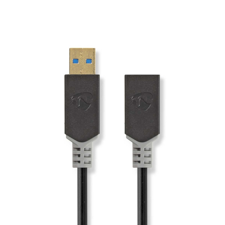 Nedis USB-Kabel | USB 3.2 Gen 1 | USB-A Male | USB-A Female | 5 Gbps | Verguld | 2.00 m | Rond | PVC | Antraciet | Doos in de groep COMPUTERS & RANDAPPARATUUR / Computerkabels / USB / USB-A / Kabels bij TP E-commerce Nordic AB (C66068)