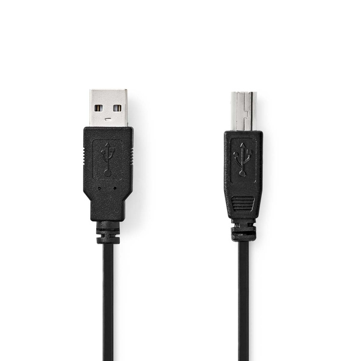 Nedis USB-Kabel | USB 2.0 | USB-A Male | USB-B Male | 480 Mbps | Vernikkeld | 1.00 m | Rond | PVC | Zwart | Doos in de groep COMPUTERS & RANDAPPARATUUR / Computerkabels / USB / USB-A / Kabels bij TP E-commerce Nordic AB (C66075)