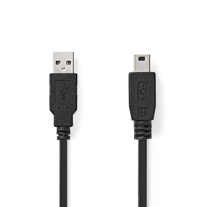 Nedis USB-Kabel | USB 2.0 | USB-A Male | USB Mini-B 5-Pins Male | 480 Mbps | Vernikkeld | 1.00 m | Rond | PVC | Zwart | Doos in de groep COMPUTERS & RANDAPPARATUUR / Computerkabels / USB / Mini-USB bij TP E-commerce Nordic AB (C66078)