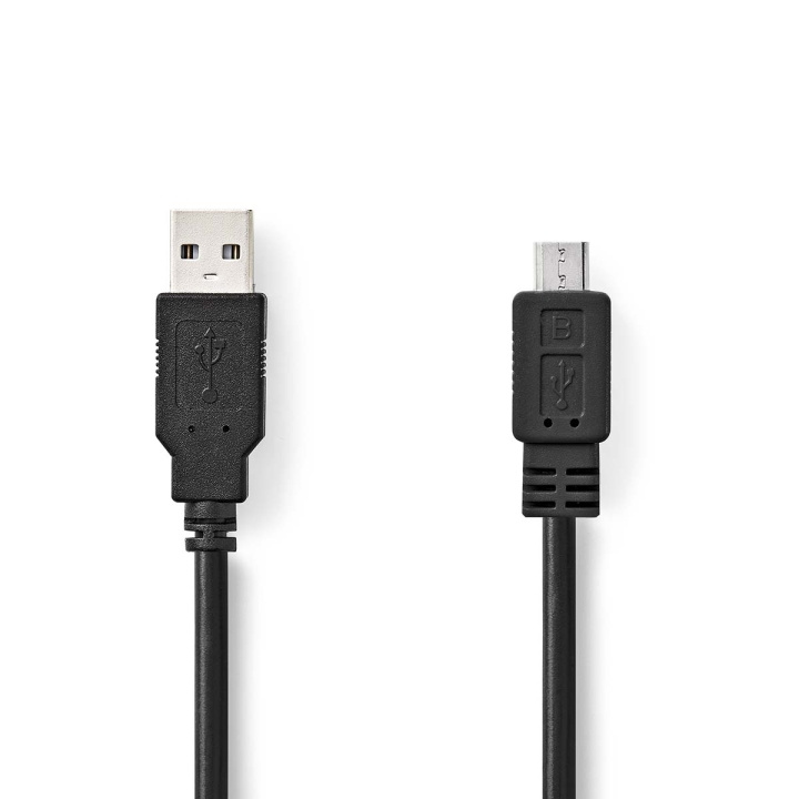 Nedis USB-Kabel | USB 2.0 | USB-A Male | USB Micro-B Male | 480 Mbps | Vernikkeld | 1.00 m | Rond | PVC | Zwart | Doos in de groep SMARTPHONE & TABLETS / Opladers & Kabels / Kabels / Kabels microUSB bij TP E-commerce Nordic AB (C66080)